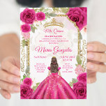 Fuchsia Pink Rose & Dress Charra Mis XV Anos Kaart<br><div class="desc">Fuchsia Pink Rose & Dress Charra Mis XV Anos Invitation Mis Quince Anos,  15e verjaardag</div>