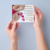 Fuchsia Pink Rose Pedicure Salon Flyer (Hand)
