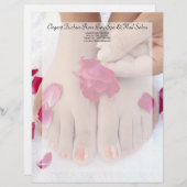  Fuchsia Pink Rose Pedicure Salon Gepersonaliseerd Briefhoofd (Voorkant / Achterkant)