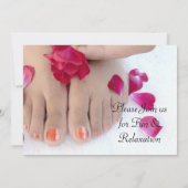 Fuchsia Pink Rose Pedicure Salon Kaart (Achterkant)