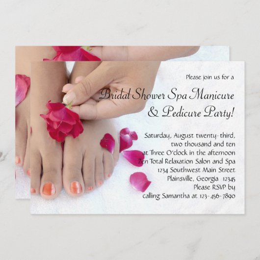 Fuchsia Pink Rose Pedicure Salon Kaart (Voorkant / Achterkant)