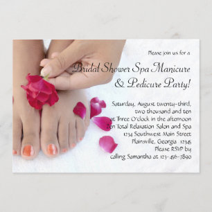Fuchsia Pink Rose Pedicure Salon Kaart