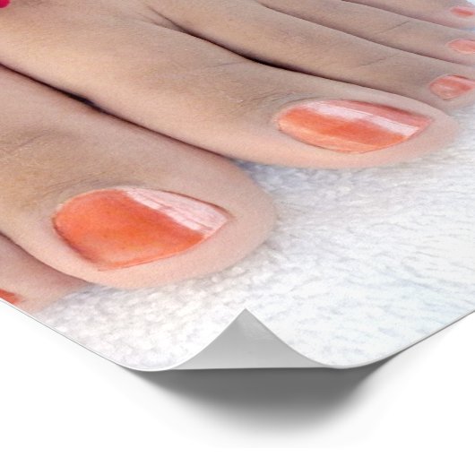  Fuchsia Pink Rose Pedicure Salon Poster (Hoek)