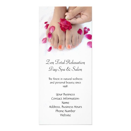  Fuchsia Pink Rose Pedicure Salon Reclamekaart (Voorkant)