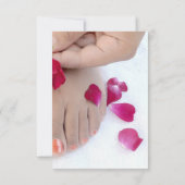  Fuchsia Pink Rose Pedicure Salon RSVP Kaartje (Achterkant)