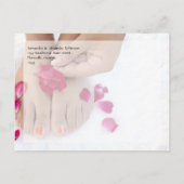 Fuchsia Pink Rose Pedicure Salon Uitnodiging Briefkaart (Achterkant)