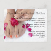  Fuchsia Pink Rose Pedicure Salon Uitnodiging Briefkaart (Voorkant)