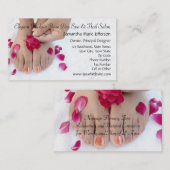 Fuchsia Pink Rose Pedicure Salon Visitekaartje (Voorkant / Achterkant)