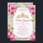 Fuchsia Pink Roses & Butterfly Mis Quince Kaart<br><div class="desc">Fuchsia Pink Roses & Butterfly Mis Quince Invitation Mis Quince Anos,  15e verjaardag</div>
