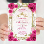 Fuchsia Pink Roses Charra Mis Quince Kaart<br><div class="desc">Fuchsia Pink Roses Charra Mis Quince Invitation Mis Quince Anos,  15e verjaardag</div>