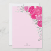 Fuchsia Pink Silver Sweet Sixteen 16th Birthday Kaart (Achterkant)