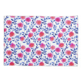 Fuchsia Pink Spring Blossoms Watercolor Floral Kussensloop (Achterkant)