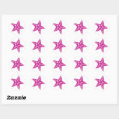 Fuchsia Pink Starfish Sticker, strand thema Ronde Sticker (Vel)