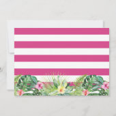 Fuchsia Pink Tropical Floral Beach Party foto Bedankkaart (Achterkant)