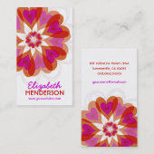 Fuchsia Pink Valentijn Flower Love Hearts Moderne Visitekaartje (Voorkant / Achterkant)