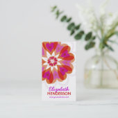 Fuchsia Pink Valentijn Flower Love Hearts Moderne Visitekaartje (Staand voorkant)