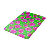Fuchsia Pink Waterverf Roos Patroon Badmat (Gekanteld)