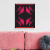 Fuchsia Pioen Abstracte Bloemenkunst Canvas Afdruk (Insitu (Woonkamer))