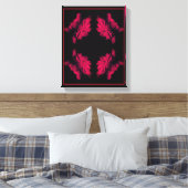 Fuchsia Pioen Abstracte Bloemenkunst Canvas Afdruk (Insitu (Slaapkamer))