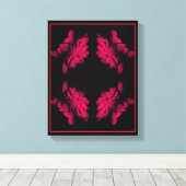 Fuchsia Pioen Abstracte Bloemenkunst Canvas Afdruk (Insitu (Houten vloer))