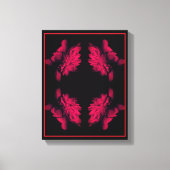 Fuchsia Pioen Abstracte Bloemenkunst Canvas Afdruk (Voorkant)