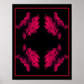 Fuchsia Pioen Abstracte Bloemenkunst Poster (Voorkant)