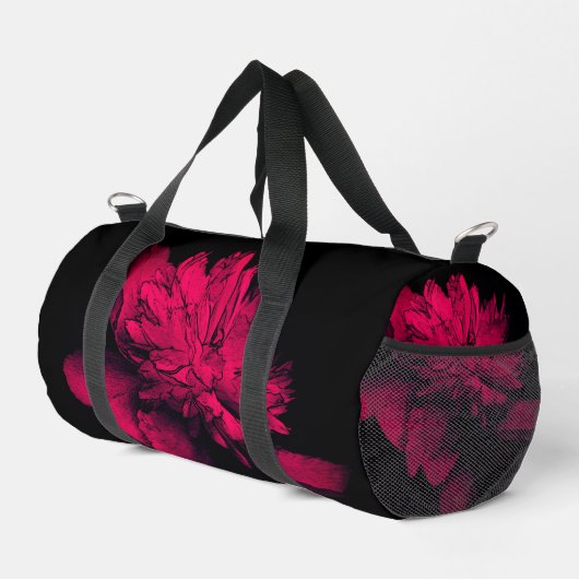 Fuchsia Pioen Bloem Bloemen Kunst Gepersonaliseerd Plunjezak (Rechterhoek)