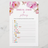 Fuchsia pioen vrijgezellenfeest emoji pictionary s (Voorkant)