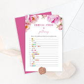 Fuchsia pioen vrijgezellenfeest emoji pictionary s