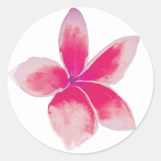Fuchsia Plumeria Sticker (Voorkant)