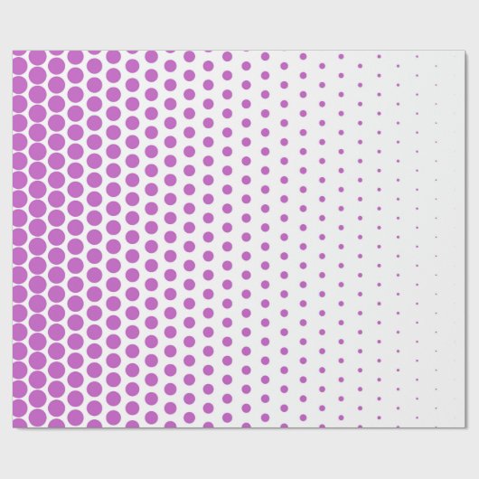 Fuchsia Polka Dot Modern White Cadeaupapier (Vlak)