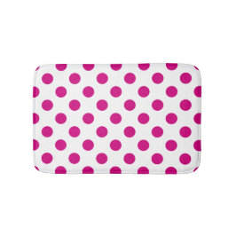 Fuchsia polka dots badmat