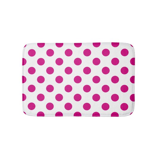 Fuchsia polka dots badmat (Voorkant)