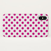 Fuchsia polka dots Case-Mate iPhone case (Achterkant (horizontaal))
