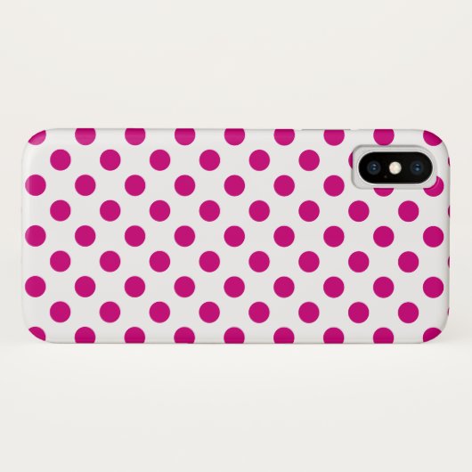 Fuchsia polka dots Case-Mate iPhone case (Achterkant (horizontaal))