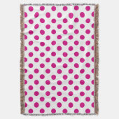 Fuchsia polka dots deken (Voorkant Verticaal)