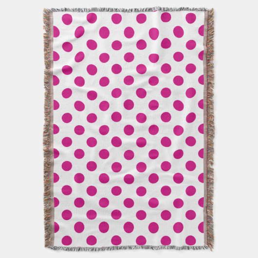 Fuchsia polka dots deken (Voorkant Verticaal)