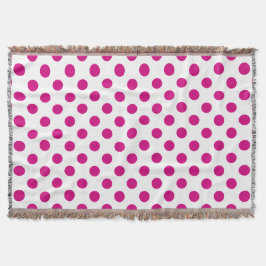 Fuchsia polka dots deken