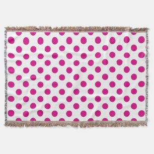 Fuchsia polka dots deken