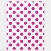 Fuchsia polka dots fleece deken (Voorkant)