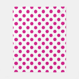 Fuchsia polka dots fleece deken