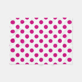 Fuchsia polka dots fleece deken (Voorkant (Horizontaal))