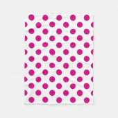 Fuchsia polka dots fleece deken (Voorkant)