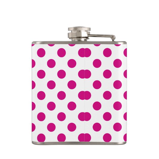 Fuchsia polka dots heupfles (Achterkant)