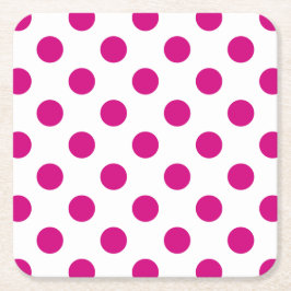 Fuchsia polka dots kartonnen onderzetters