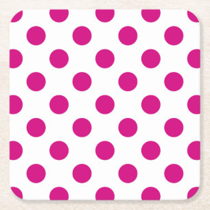 Fuchsia polka dots kartonnen onderzetters