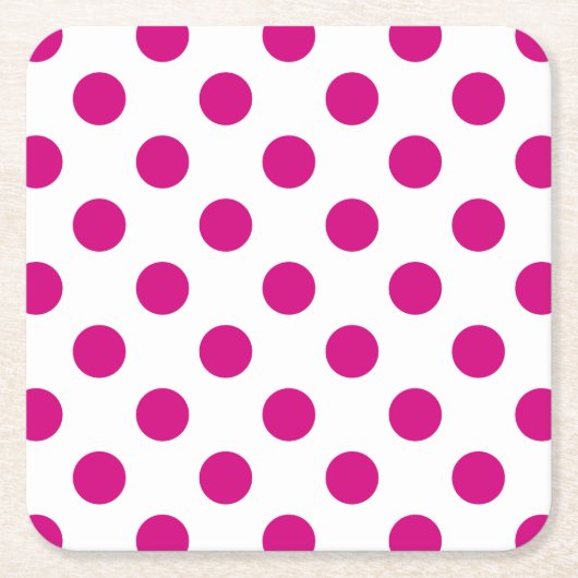 Fuchsia polka dots kartonnen onderzetters (Voorkant)