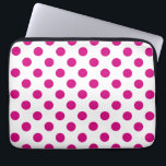 Fuchsia polka dots laptop sleeve<br><div class="desc">Fuchsia and white polka stits</div>