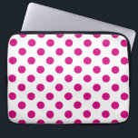 Fuchsia polka dots laptop sleeve<br><div class="desc">Fuchsia and white polka stits</div>
