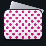 Fuchsia polka dots laptop sleeve<br><div class="desc">Fuchsia and white polka stits</div>